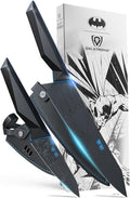 Dalstrong Knife Set - 2 Piece - BATMAN™ Shadow Black Edition - 8" Chef Knife 3.75" Paring Knife - High Carbon 7Cr17MoV Steel - Black Titanium Kitchen Knife - Collection Item - G10 Handle - Sheath