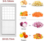 Vegetable Chopper, Onion Chopper Dicer, Mandoline Slicer, Food Chopper with Container, Vegetable Cutter for Salad Potato Carrot Garlic（2 Blades, Black White）