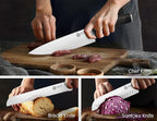 Chef Knife Set Professional - 7-Piece Kitchen knife Set without Block, High Carbon Stainless Steel Japanese-Style Kitchen knives, Full-Tang, Ergonomic Pakkawood Handle for Christmas