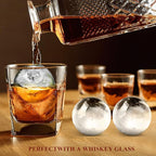 Round Ice Cube Mold,8 PCS x 1.8 in Whiskey Ice Cubes,Circle Ice Cube Tray with Lid,Large Ice Ball Maker Mold Sphere Ice Cube,Large Ice Cube Molds for Cocktails,Coffee(Round Ice Cube Mold,Black