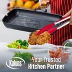 Kaluns Silicone Spatula Set 4 Pcs Rubber Spatulas Silicone Heat Resistant 600°F, Spatulas for Nonstick Cookware, Seamless Design with Stainless Steel Core, Dishwasher Safe, Bonus Tongs Included