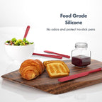 5 Pieces Silicone Spatula Set, Food Grade Rubber Spatula, Upgrade Strong Handle with Ergonomic Grip, Heat Resistant Up to 600°F for Nonstick Cookware, Cooking Red