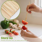 200PCS 6 inch Bamboo Skewers for BBQ,Appetizer,Fruit,Cocktail,Chocolate Fountain,Kitchen, Grilling,Crafting and Party. More Size Choices 6"/8"/10"/12"/36"