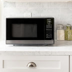 Panasonic NN-SB438S Compact Microwave Oven, 0.9 cft, Black Stainless Steel