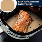 400PCS 6.3 Inch Square Air Fryer Parchment Paper Liners Disposable, Unbleached Air Fryer Sheets with Holes, Perforated Steamer Liners for 2-5QT Basket Air Fryer Microwave Oven Frying Pan Plate