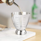 True Vista Stainless Steel Double Jigger for Bartending, Cocktail Measuring Jiggers for Margarita, Whiskey Sour, Bloody Mary, Mocktails and Other Drinks, Home Bar Accessories, 6 oz & 1 oz, Set of 1