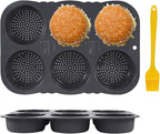 Silicone Bread Loaf Pan with Oil Brush, Nonstick Sourdough Loaf Pan, Silicone Molds for Baking English Muffins, Hamburger, Whoopie Pies, Egg bites, Corn Bread, Tarts
