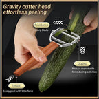 Vegetable Peeler, Stainless Steel Y-Shaped Blade with Wooden Handle, Multi-Purpose Kitchen Tool for Fruits and Vegetables, 6.3 Inches