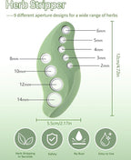 Herb Stripper Tool 9 Holes with Herb Cutter, Herb Stripper Cutter Tool, Stainless Steel Kitchen Herbs Leaf Stripping Herb Leaf Peeler for Collard Greens Thyme Basil Rosemary Stripper, Dishwasher Safe