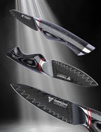 3.5 Inch Paring Knife - Fruit and Vegetable Peeling Knives, Black Damascus Steel with Ergonomic Handle - MIAO Series