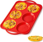 4 Inch Silicone Egg Mold for Breakfast Sandwiches with Metal Frame, Jumbo Size Muffin Top Pan, Silicone Egg Bite Baking Tray, BPA Free & Non-Stick