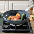 PRICUSIS Nonstick Ceramic Frying Pan, Skillet with Stay Cool Handle, Egg & Omelet & Chef's Pan, Induction Compatible & Oven Safe, Dishwasher Safe, PTFE PFAS & PFOA Free (10+12 Inch)