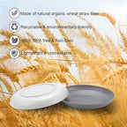 12 Pcs Unbreakable Deep Dinner Plates Set, 9 inch Reusable Plastic Wheat Straw Plates, Microwave and Dishwasher Safe Plate for Kitchen, Lightweight Plate for Dessert, BPA Free, Black