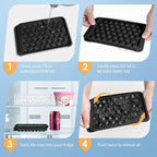 WIBIMEN Ice Cube Tray with Lid and Bin - Round Ice Trays for Freezer with Lid - Ice Cube Trays for Freezer with Ice Container (0.8"-2PACK Black)