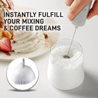 Mini & Mighty Milk Frother Wand – Powerful Handheld Coffee Frother, Battery Operated Drink Mixer – Compact Pocket Size – Detachable Whisk for Latte, Cappuccino, Matcha, Hot Chocolate – Gray