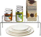 Kitchen Cabinet Shelf Organizer Set of 6, Medium (13 x 9.4 inch) Metal Wire Pantry Storage Shelves, Dish Plate Racks for Cabinets, Freezer, Counter, Cupboard Organizers and Storage, Chrome