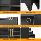 75" Tall Metal Storage Cabinet, Kitchen Pantry Storage Cabinets with Doors and Shelves, Black Pantry Cabinet with 3 Drawer, Utility Kitchen Cupboard, Large Steel Cabinets for Dining Room