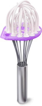 Whisk Wiper - Wipe a Whisk Easily - Multipurpose Kitchen Tool, Made In USA - Includes 11" Stainless-Steel Whisk - Cool Baking Gadget, A Great Gift For Men and Women (Color: Violet)