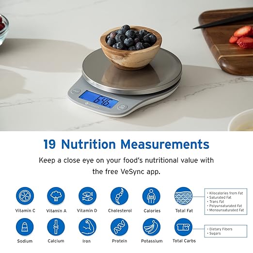 Etekcity Nutrition Smart Food Kitchen Scale, Digital Ounces and Grams for Cooking, Baking, Meal Prep, Dieting, and Weight Loss, 11 Pounds-Bluetooth, 304 Stainless Steel (Pack of 10)