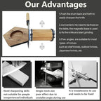 Acacia Rolling Knife Sharpener with 2 Diamond discs and Corundum disc, Rolling Knife Sharpener Kit with 5 Magnetic Angle Offer 12/15/18/20/22°