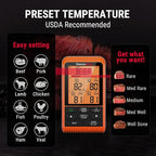 ThermoPro TP829 1000ft Wireless Meat Thermometer Digital for Grilling and Smoking, 4 Meat Probes Grill Thermometer for Outside Grill, BBQ Thermometer for Cooking Turkey Temperature Indicator