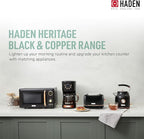 Haden Heritage 2 Slice Wide Slot Stainless Steel Toaster Bundled with 12 Cup Programmable Drip Coffee Maker Coffee Machine, Black & Copper