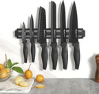 Wanbasion 7 Piece Black Sharp Knife Set for Kitchen, Stainless Steel Chef Knife Set with Magnetic Strip and Cover for Meat Cutting