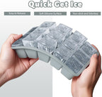 Silicone Ice Cube Tray 3 Pack - Easy Release ice cube tray with lid, BPA Free Ice Cubes Trays for Freezer,ice cube mold for Cocktail,Whiskey (Black+Grey+Mint)