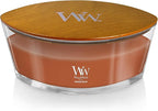 WoodWick Pumpkin Praline Holiday Candle Gifts for Women and Men, 16 oz Ellipse Candle with Crackling Wick