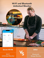 Govee WiFi Meat Thermometer with 4 Probe, Smart Wireless Meat Thermometer with Unlimited Range App Notification Alert, Digital Rechargeable Bluetooth Food Thermometer for Smoker BBQ Grill Oven Kitchen