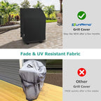 SunPatio 2 Burner Gas Grill Cover 32 inch, Heavy Duty Waterproof Small BBQ Grilling Cover, Compatible for Weber Char-Broil Nexgrill and More Grills with Collapsed Side Tables, All Weather Protection