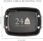 KITESSENSU Nonstick Turkey Roasting Pan with Rack, Gold