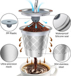 Reusable k Cup Coffee Filters,Universal stainless steel Refillable k Cups Filter Use for K 2.0 and 1.0 Coffee Makers-brewers (4pack)