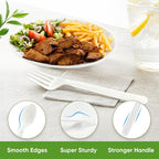 300 Count Compostable Forks Bulk No Plastic Forks Heavy Duty Biodegradable Forks Eco Friendly Cutlery for Lounge Party Wedding Picnic Camping