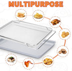 Non-Stick Ceramic Baking Sheet Set of 2, 15 * 10 inch Naturally Slick Ceramic Coating - Non-Toxic, PTFE & PFOA Free - Perfect for Baking, Roasting, and More (Baking Sheet & Grill Net)