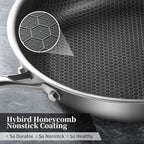 Innerwell Tri-Ply Stainless Steel Frying Pan Set with Lid,8 Inch,9.5 Inch and 11 Inch Nonstick Honeycomb Stainless Steel Cooking Skillet Set of 3 for Induction Gas Stovetops