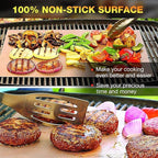 Grill Mats for Outdoor Grill Set of 6 BBQ Grill Mat Copper Grill Mat Heavy Duty Non Stick Grilling Sheet Reusable Easy to Clean-Electric Gas Charcoal Grill Outdoor Cooking Tools Accessories RV Camper