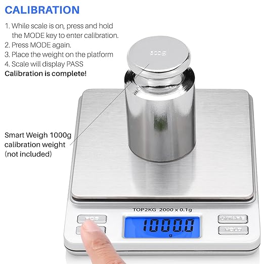 Smart Weigh Digital Pro Pocket Scale 2000g x 0.1 Grams Precise Weighing Professional Weight Food Ounces & Grams Mini Kitchen Jewelry Portable Herb Pocket Scale, Hold and Counting Function Back-Lit LCD