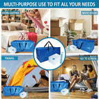 8 Pack Heavy Duty Extra Large Moving Bags with Backpack Straps & Large Vacuum Storage Bags Moving Supply Combo, Moving Totes with Handles & Zippers for Space Saving, Fold Flat, Includes Vacuum Bags