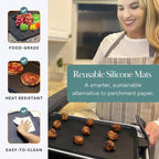 Baking & Frying Pan Splatter Screen Beckon Ware | USA Brand | 17.5 x 12 Inch Black, Multi-Use Silicone Baking Rack for Oven, and Stove – Grease Splash Guard, Baking Supplies, Pastry Sheet