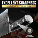 SliceElite Elite Series 7 Inch Meat Cleaver Knife Damascus VG10 Core Forged Carbon Fiber Handle Heavy Duty Chopper Sharp Kitchen Butcher Bone Cutter Vegetable Fruit Chef Tool Dual Protection Gift
