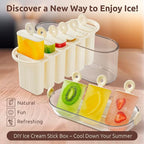 Frozora AquaSix – Premium 6-Mold Popsicle Maker Set (120ml Each) with Anti-Spill Lid, Easy Release Tray & Drip-Free Handles | BPA-Free Ice Pop Molds for Kids & Adults | COZYTO