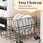 Cooling Racks for Cooking and Baking - 3 Tier Stackable Grid Wire Baking Rack for Oven Cooking, Baking, Grilling, Roasting - Dishwasher Safe Bacon Rack - Black