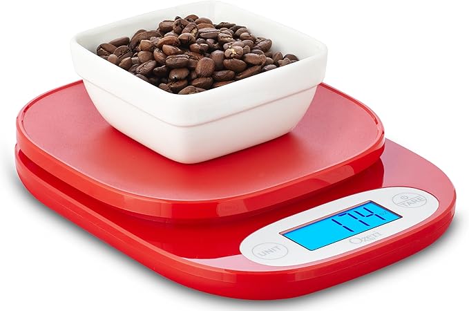 Ozeri ZK24 Garden and Kitchen Scale, with 0.5 g (0.01 oz) Precision Weighing Technology, Red (Pack of 3)
