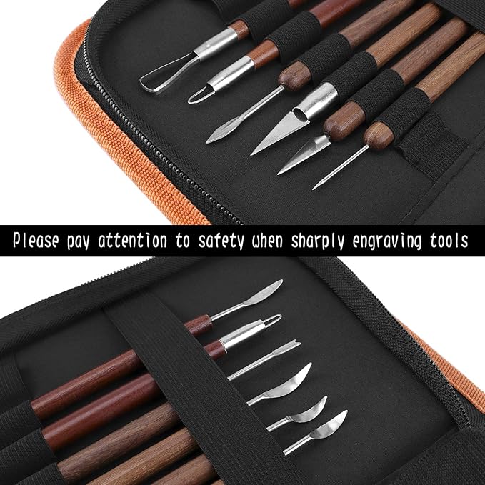 Halloween Pumpkin Carving Tools Kit, Halloween Jack-O-Lanterns 11 Piece Professional pumpkin cutting supplies tools Kit stainless steel lengthening and thickening with Handbag