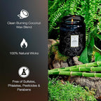 Voluspa Moso Bamboo, Large Candle Jar, 18 ounce, 100 Hour Burn Time, Coconut Wax for Clean Burning, Handcrafted in the USA