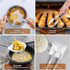 HOTEC Heat Resistant Silicone Kitchen Utensils, Cooking Utensil Set, Spatula Set, BPA Free, Kitchen Gadgets, Utensils Holder, Dishwasher Safe, 14pcs White