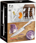 Cangshan Alps Series German Steel Forged 17-Piece Knife Block Set, Acacia (White)
