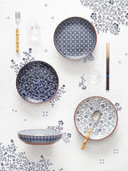 LE TAUCI Pasta Bowl 32 oz, Salad Bowl Serving Plate Bowls, Housewarming Wedding Present, Japanese-Style Ceramic Bowls for Pasta, Fruits, Salad, Noodle, Dinner - 8.2 Inch, Set of 4, Vintage Blue