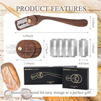 Bread Lame Set with Blade Cover, Two Scoring Knifes with 5 Feather Blades, Dough Scoring Tool for Bread Baking, Sourdough Scoring Tool Dexterous-Cut Series Lame Bread Tool (LUNA & ELEGANT)